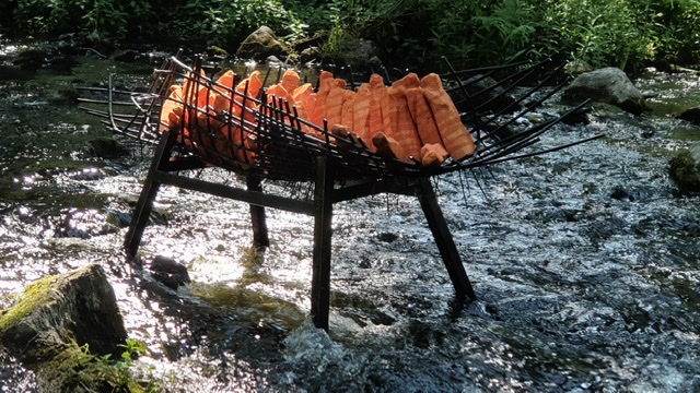 Photo of sculpture in a river